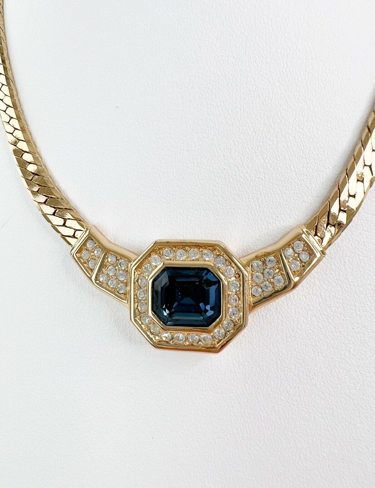 Christian Dior Vintage Necklace Gold Rhinestone