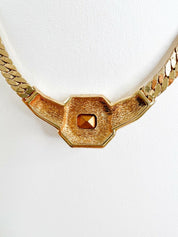 Christian Dior Vintage Necklace Gold Rhinestone