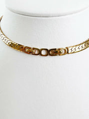 Christian Dior Vintage Necklace Gold Rhinestone