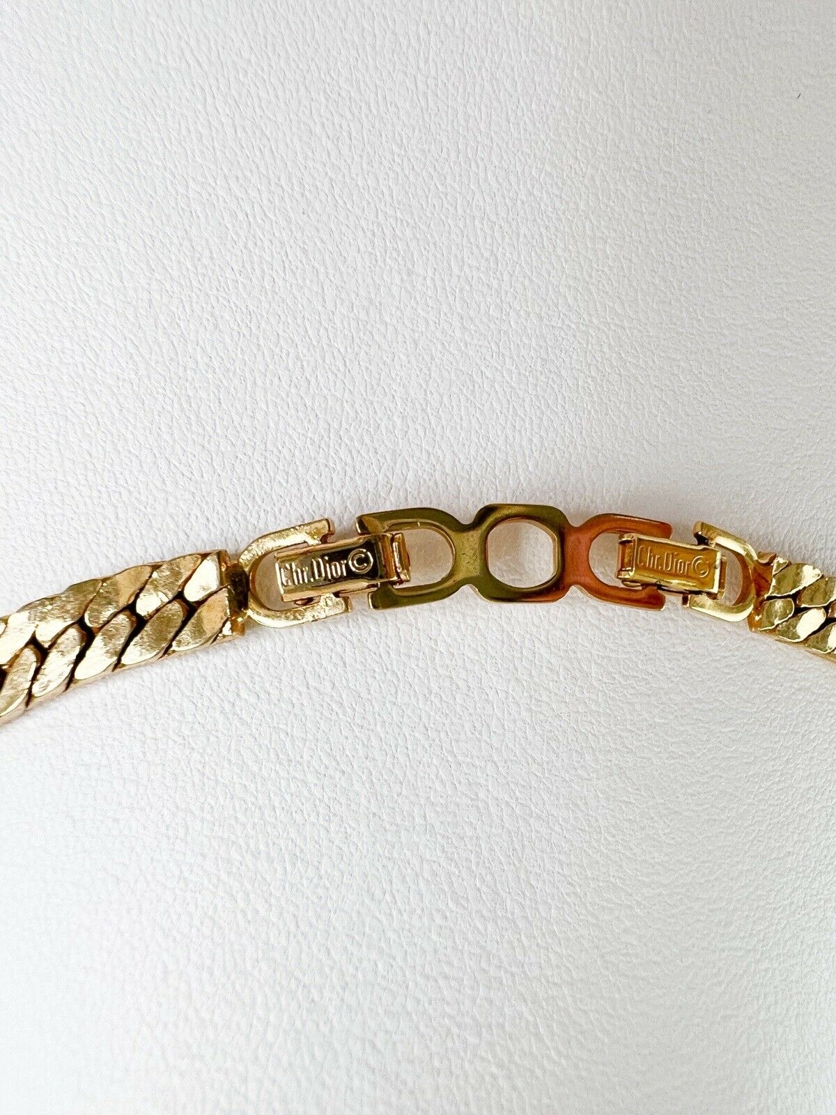 Christian Dior Vintage Necklace Gold Rhinestone