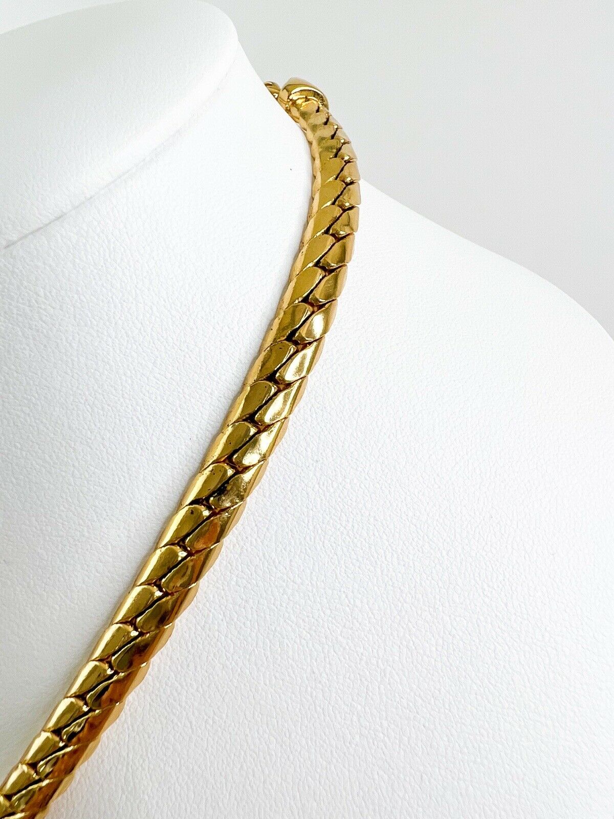 Christian Dior Vintage Necklace Gold Choker Rhinestone