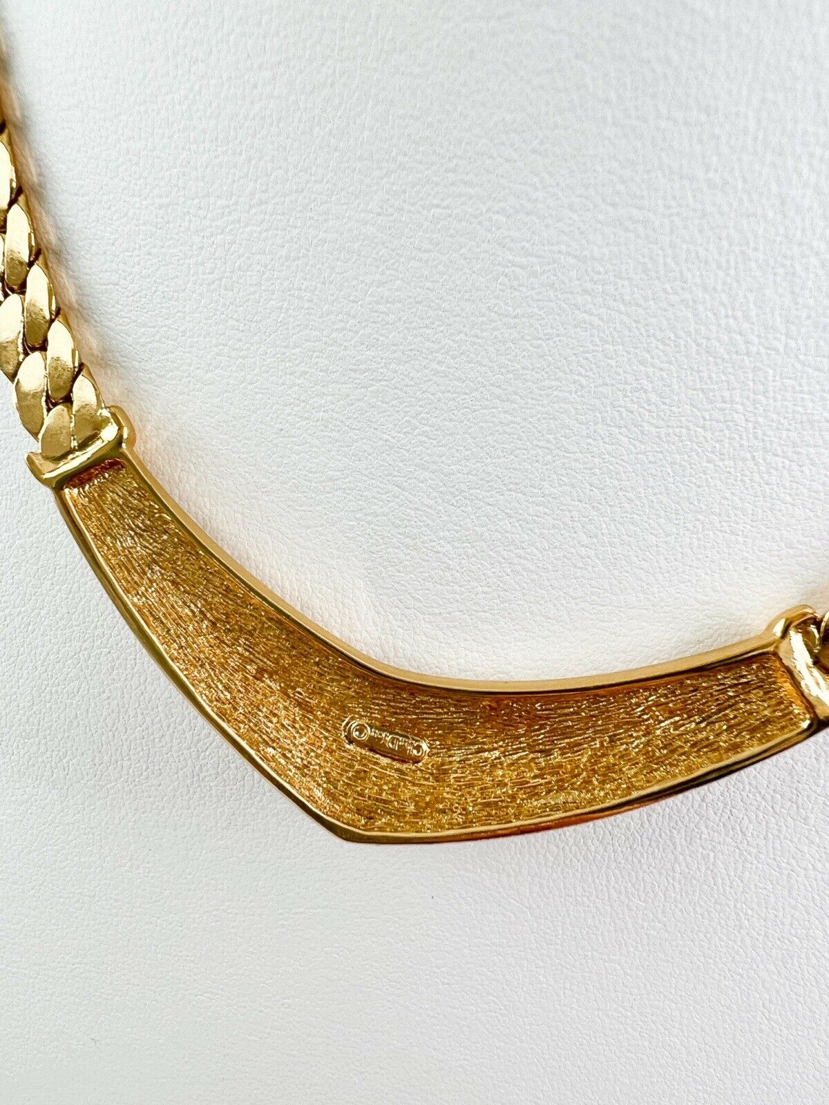 Christian Dior Vintage Necklace Gold Choker Rhinestone