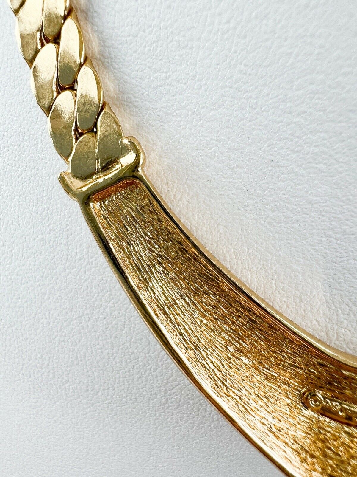 Christian Dior Vintage Necklace Gold Choker Rhinestone