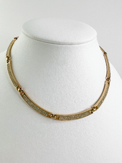 Vintage Christian Dior Necklace, Dior Chain Necklace, Gold Tone Necklace, Choker Necklace, Chunky Necklace, Gift for her, Jewelry for Women