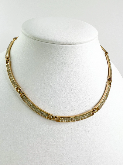 Vintage Christian Dior Necklace, Dior Chain Necklace, Gold Tone Necklace, Choker Necklace, Chunky Necklace, Gift for her, Jewelry for Women