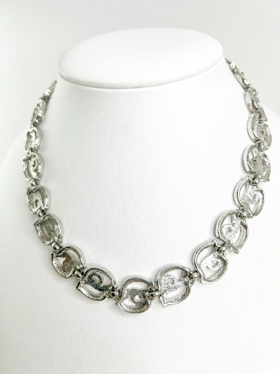 Christian Dior necklace, Dior earrings, Jewelry Sets, CD logo necklace, Vintage Christian Dior choker, Gift for her, Vintage Jewelry Silver