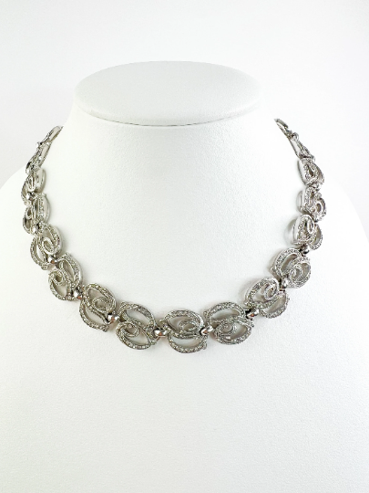 Christian Dior necklace, Dior earrings, Jewelry Sets, CD logo necklace, Vintage Christian Dior choker, Gift for her, Vintage Jewelry Silver