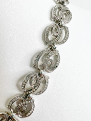 Christian Dior necklace, Dior earrings, Jewelry Sets, CD logo necklace, Vintage Christian Dior choker, Gift for her, Vintage Jewelry Silver