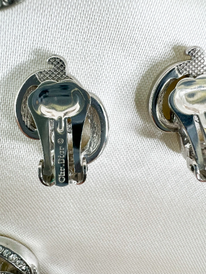 Christian Dior necklace, Dior earrings, Jewelry Sets, CD logo necklace, Vintage Christian Dior choker, Gift for her, Vintage Jewelry Silver
