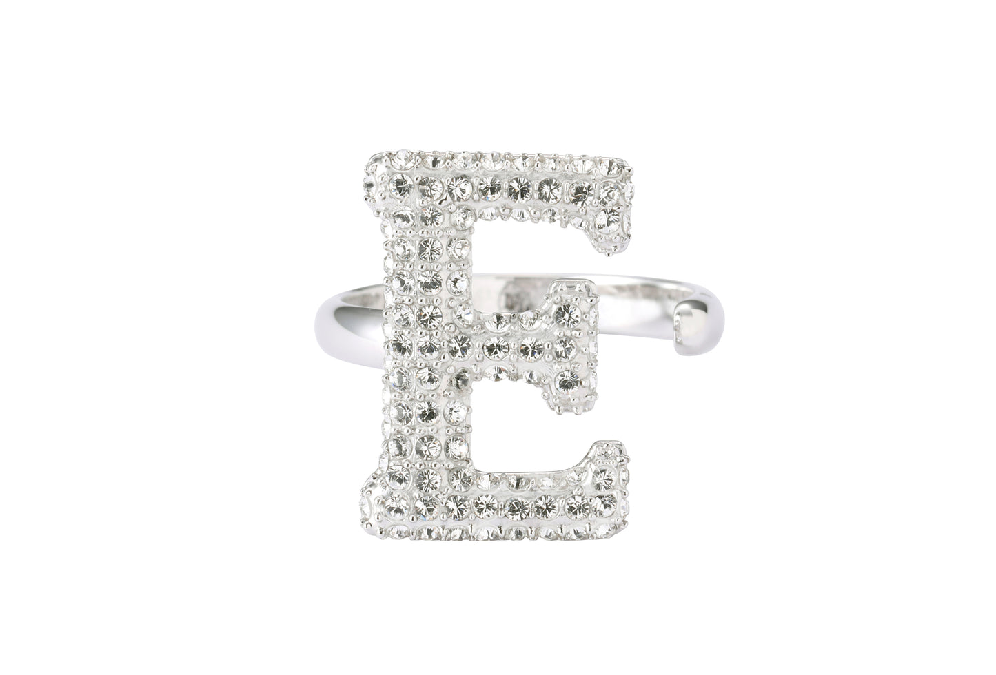 Initial Swarovski  Ring  E - Alphabet ring
