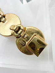  GIANNI VERSACE Vintage Charm Bracelet Medusa Head Gold Pearl 