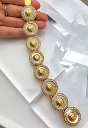 【SOLD OUT】GIANNI VERSACE Vintage Charm Bracelet Medusa Heads Rhinestone