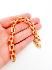 ESTEE LAUDER Vintage Charm Bracelet Gold