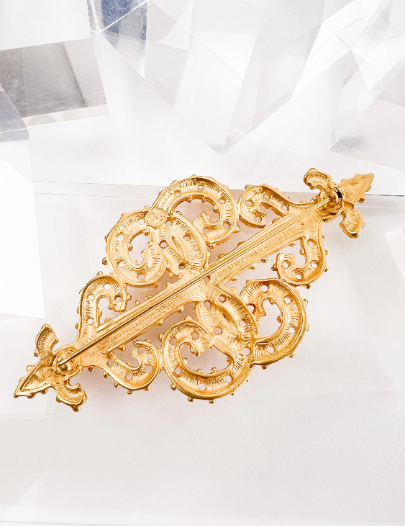 Karl Lagerfeld Vintage Brooch Pin Gold Rare Collector Piece