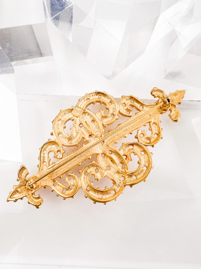 Karl Lagerfeld Vintage Brooch Pin Gold Rare Collector Piece