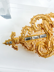 Karl Lagerfeld Vintage Brooch Pin Gold Rare Collector Piece