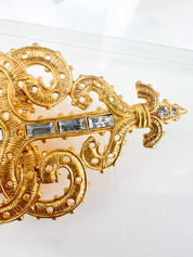 Karl Lagerfeld Vintage Brooch Pin Gold Rare Collector Piece