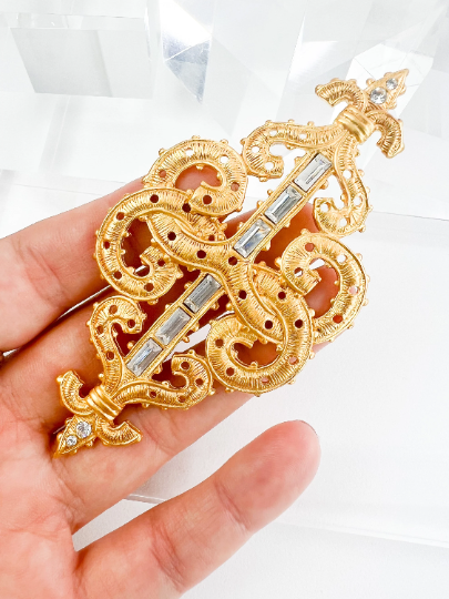 Karl Lagerfeld Vintage Brooch Pin Gold Rare Collector Piece