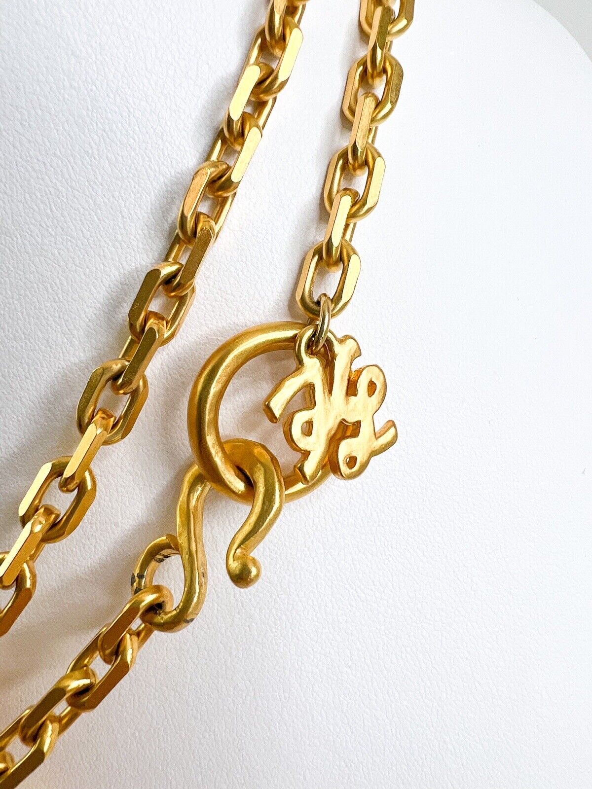 Karl Lagerfeld Vintage Pendant Necklace Heart Logo Gold