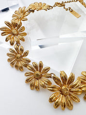 KENZO Vintage Charm Necklace Floral Gold Choker