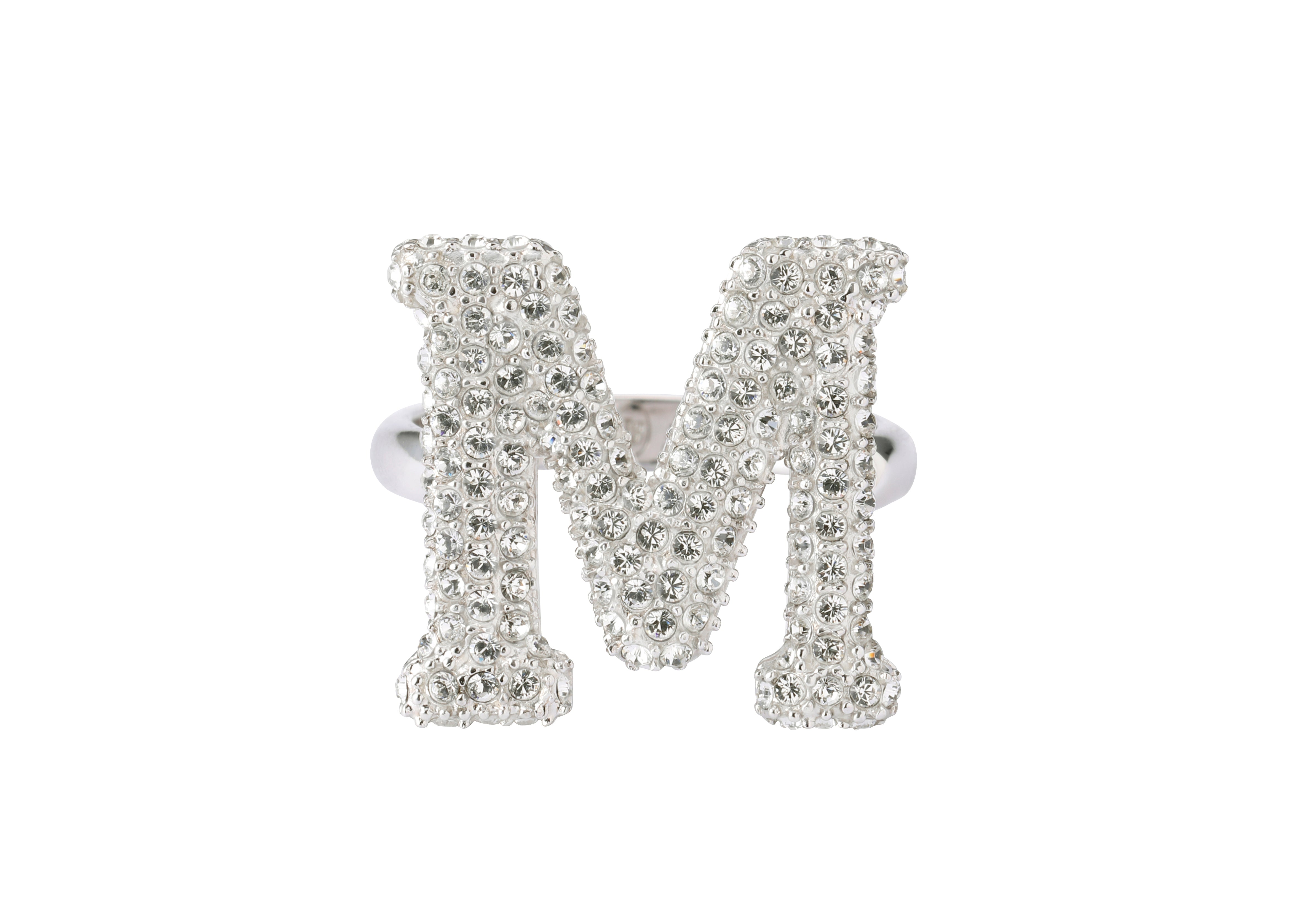 Initial Ring Alphabet Letter ring M Cubic zirconia Free Size