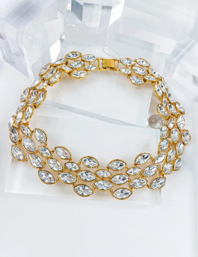 Napier Vintage Chain Necklace Choker Rhinestone Gorgeous Gift