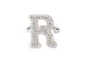 Initial Swarovski R  Ring - Alphabet ring