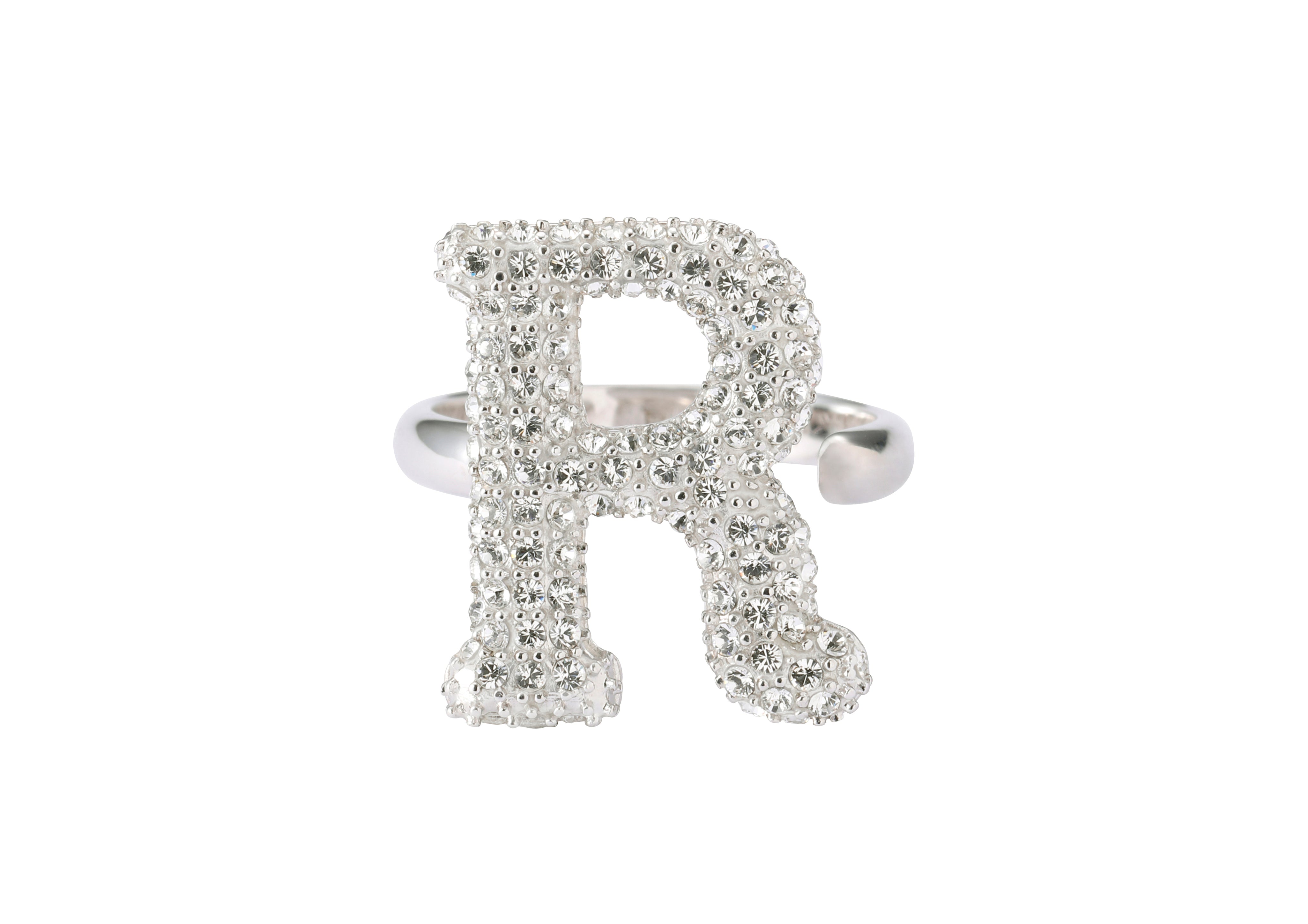 Initial Swarovski R  Ring - Alphabet ring