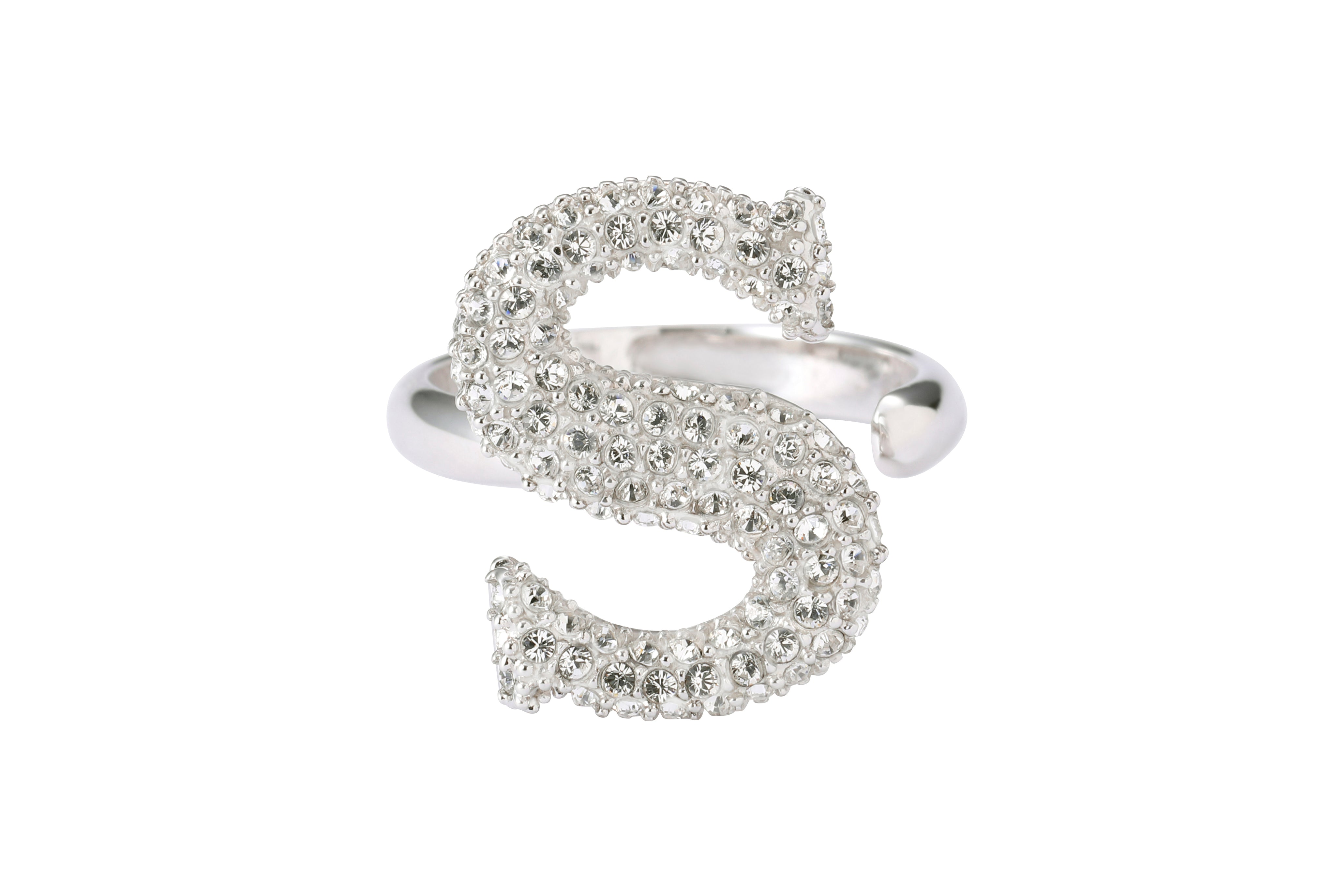 Initial Swarovski  Ring  S - Alphabet ring