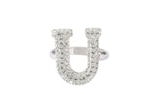 Initial Swarovski  Ring  U - Alphabet ring