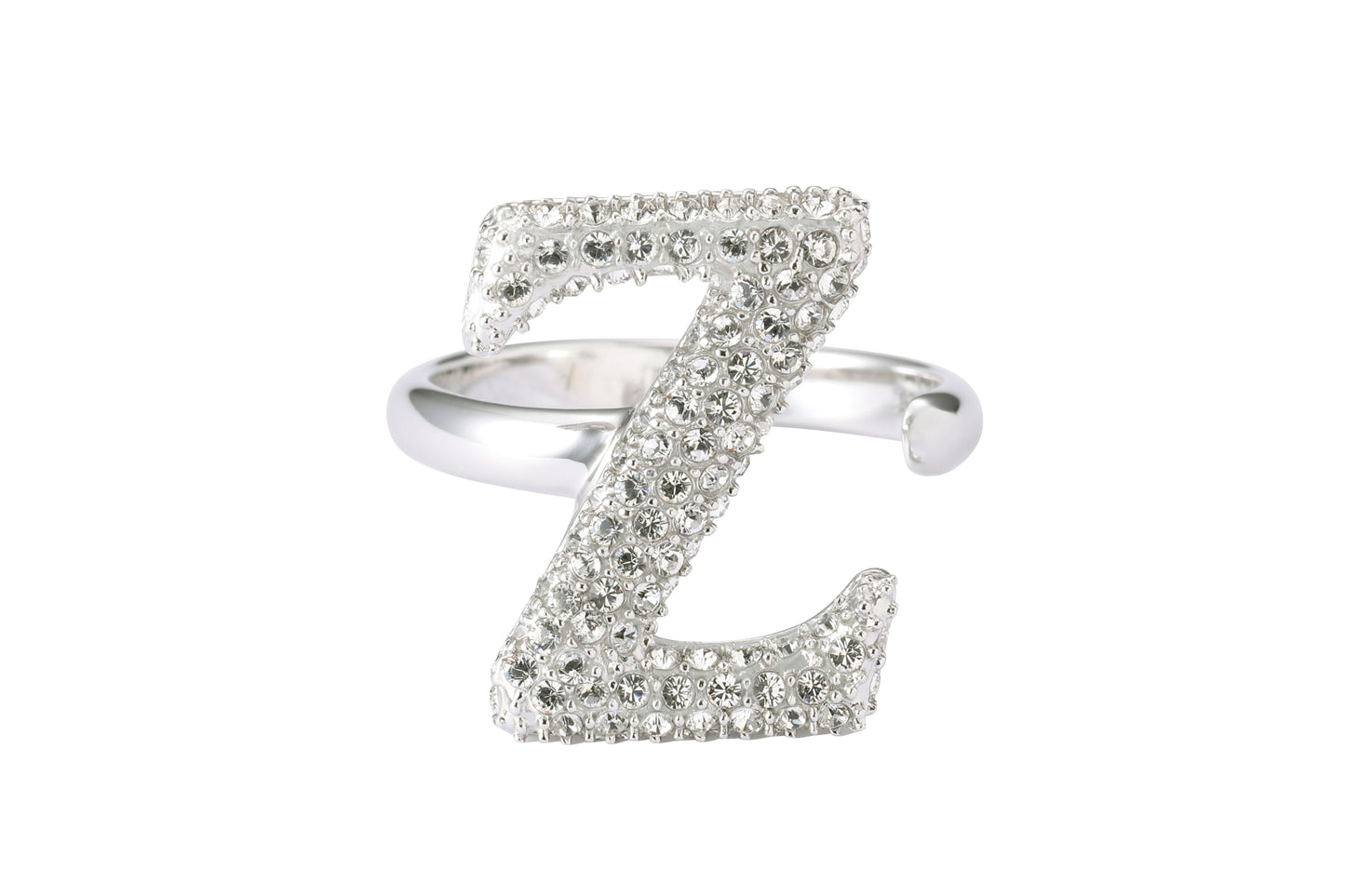 Initial Swarovski  Ring  Z - Alphabet ring