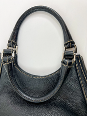 Chanel Vintage Leather Shoulder Bag Black Made in Italy