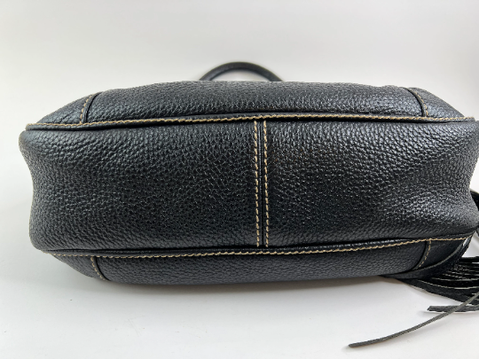 Chanel Vintage Leather Shoulder Bag Black Made in Italy