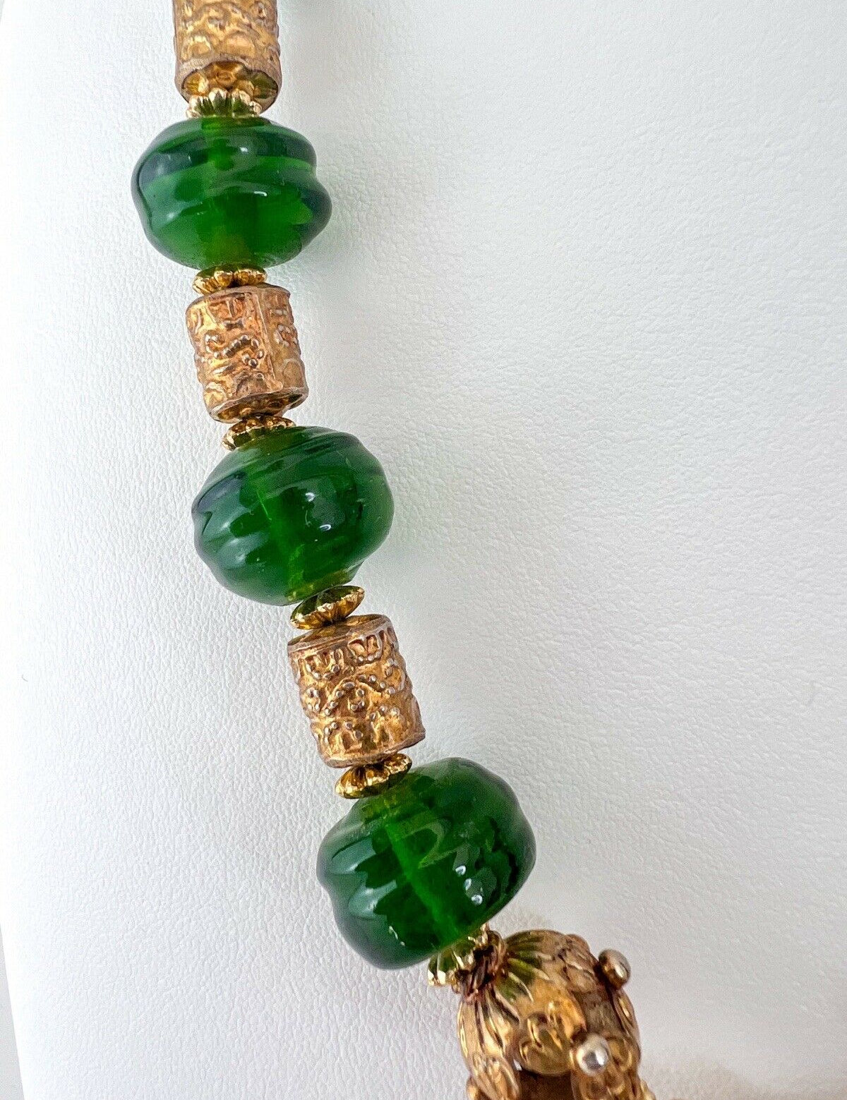 Vintage Beaded Necklace poured glass