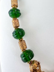 Vintage Beaded Necklace poured glass