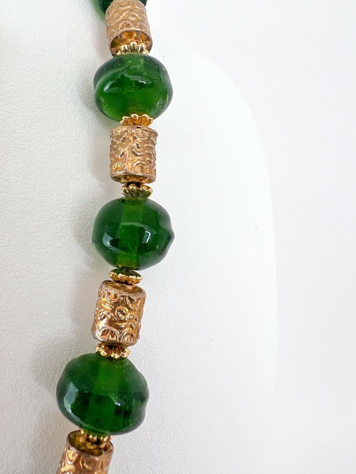 Vintage Beaded Necklace poured glass
