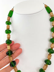 Vintage Beaded Necklace poured glass