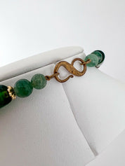 Vintage Beaded Necklace poured glass