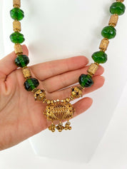 Vintage Beaded Necklace poured glass
