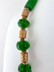 Vintage Beaded Necklace poured glass