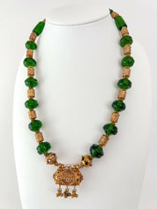 Vintage Beaded Necklace poured glass