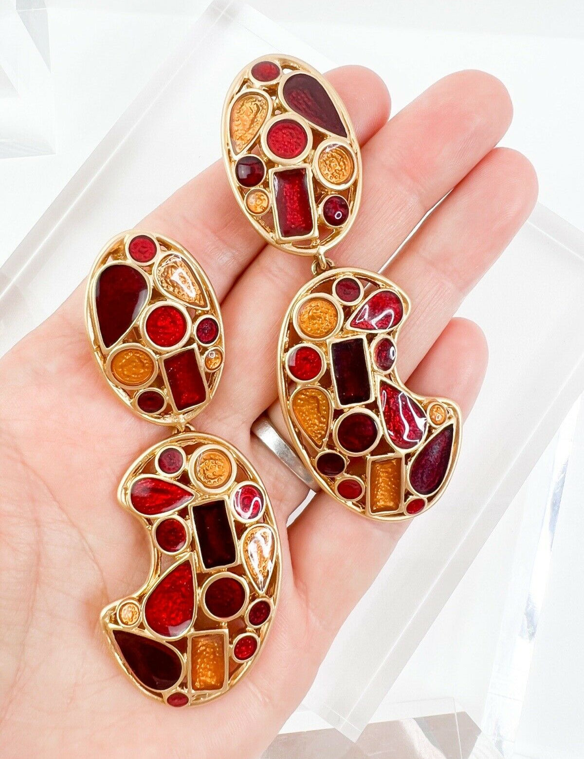 Chloe Vintage Dangle Earrings Large gold