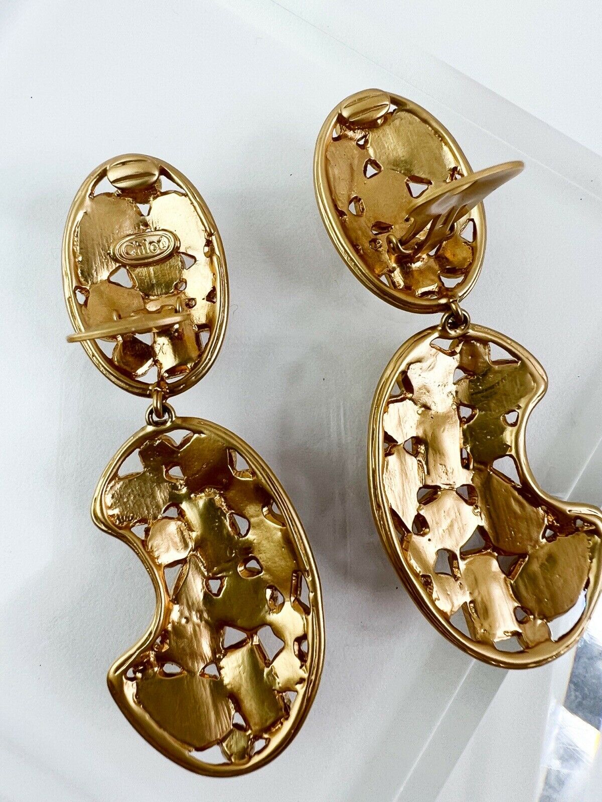Chloe Vintage Dangle Earrings Large gold