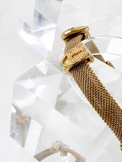 Givenchy Vintage Bracelet Heart Rhinestone Logo Women Jewelry Gold