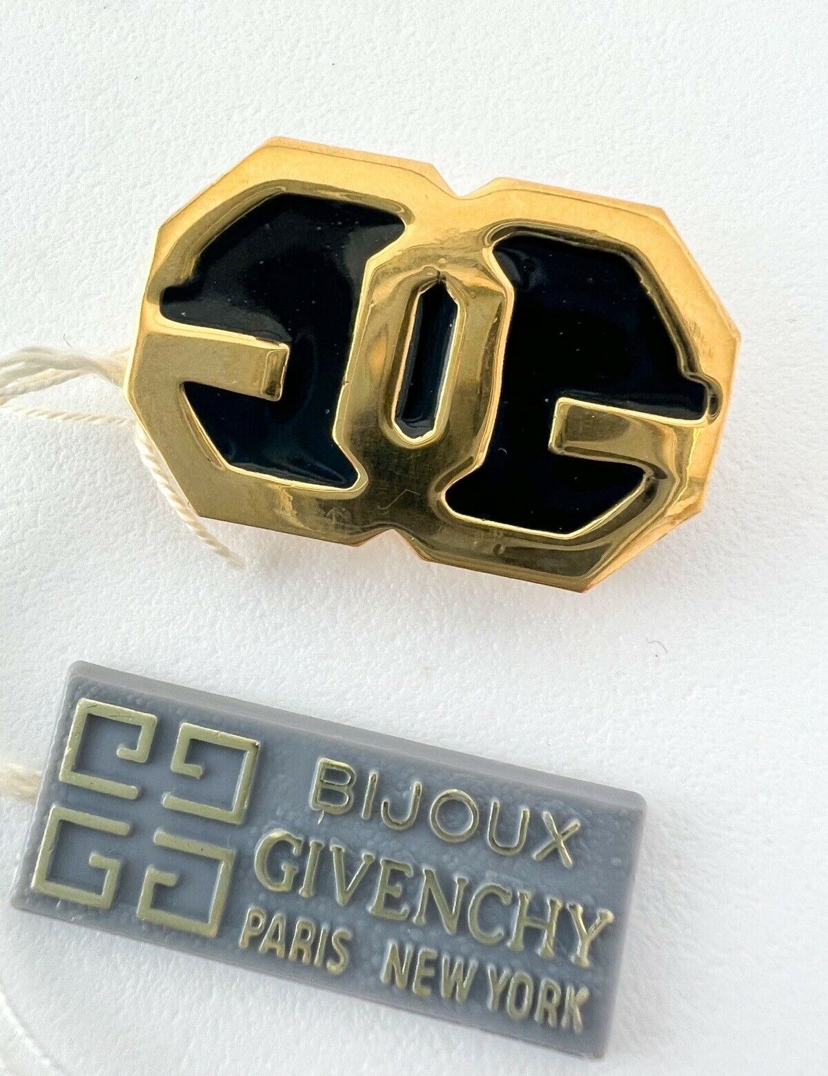 Givenchy Vintage Logo Brooch Pin Women Jewelry Gold