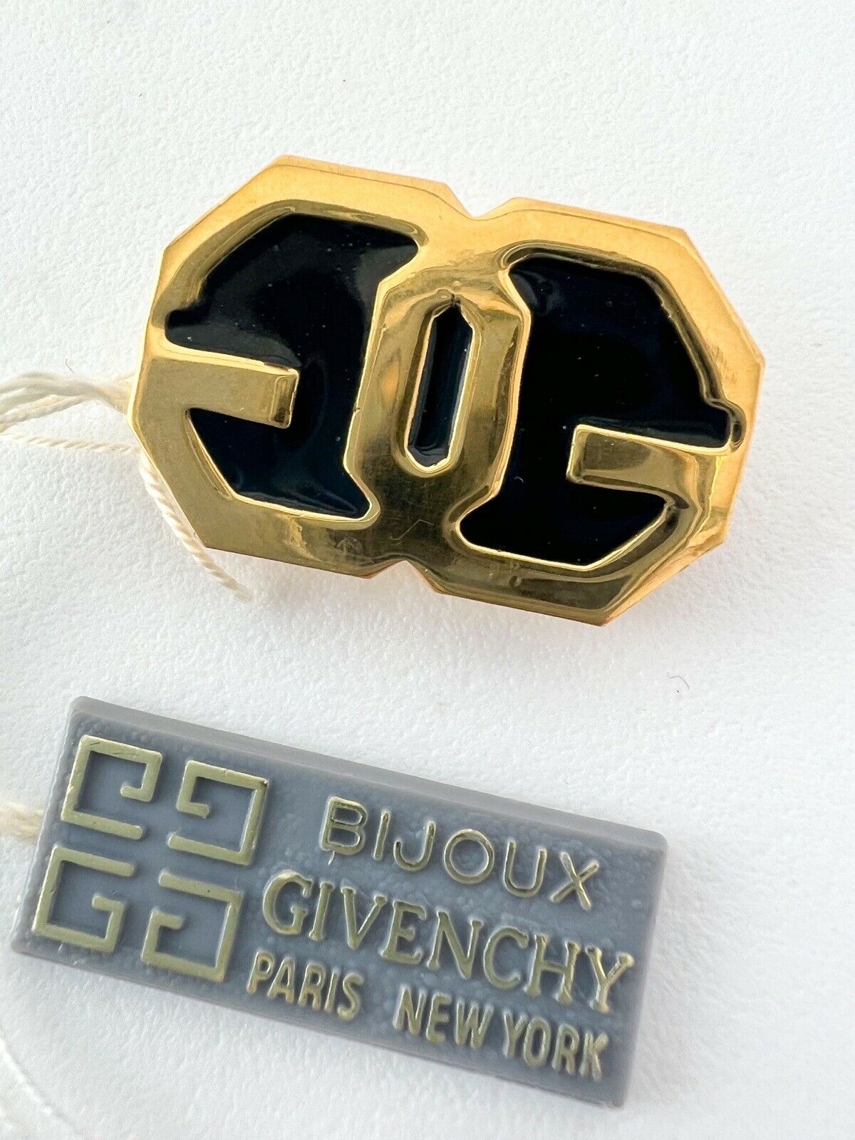 Givenchy Vintage Logo Brooch Pin Women Jewelry Gold