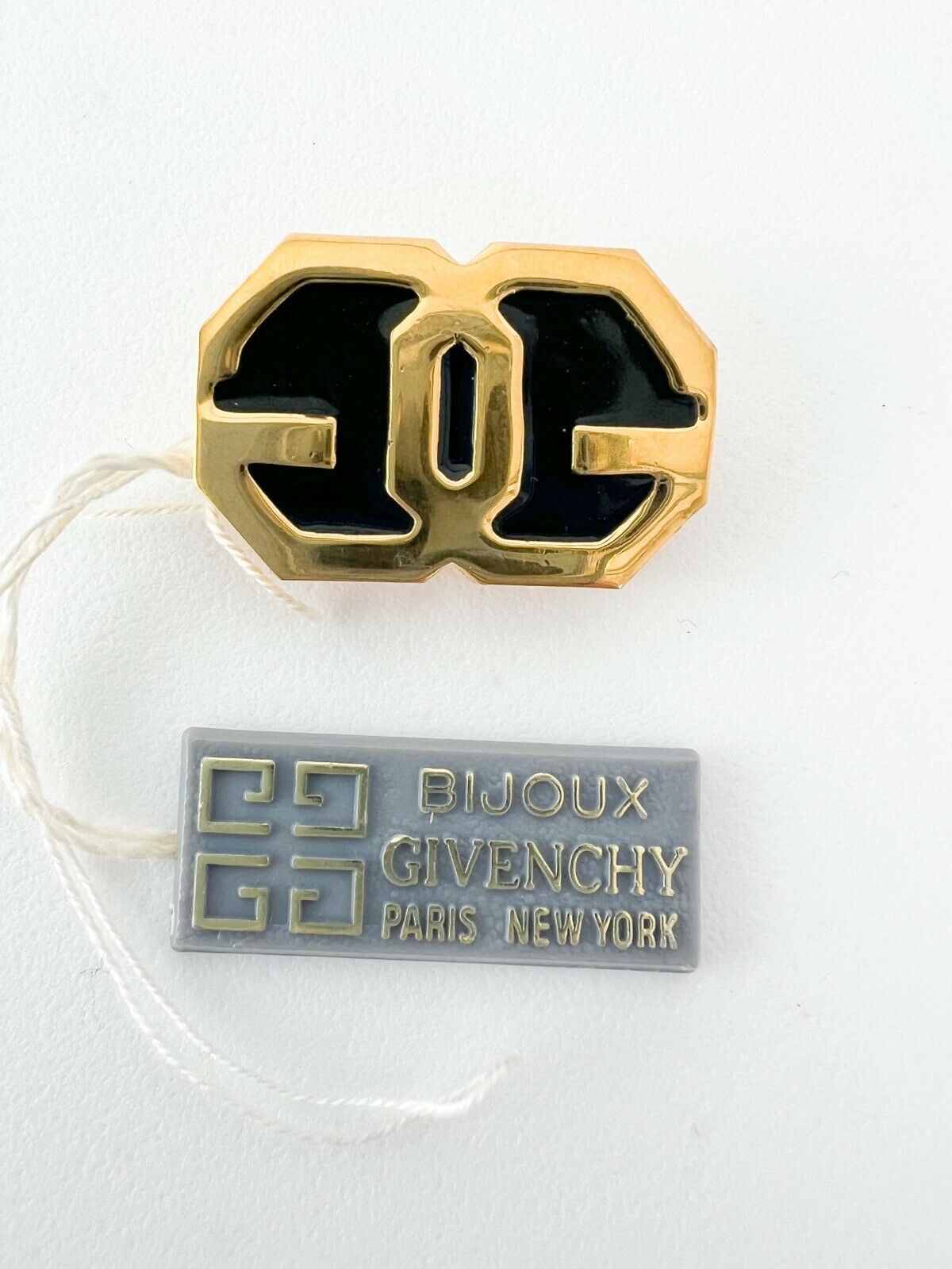 Givenchy Vintage Logo Brooch Pin Women Jewelry Gold