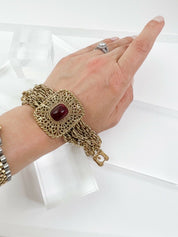 Givenchy Vintage Charm Bracelet Large Chain Gold