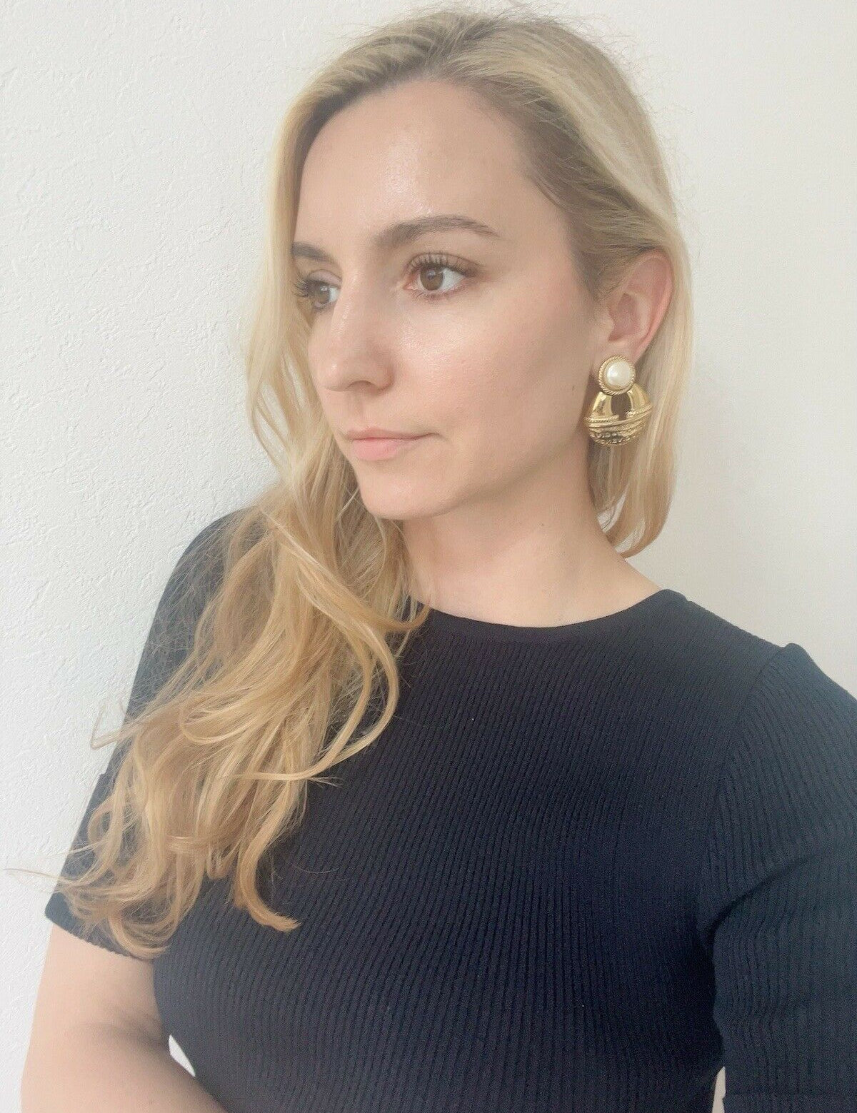 Givenchy Vintage Logo Dangle Earrings Women Jewelry Gold