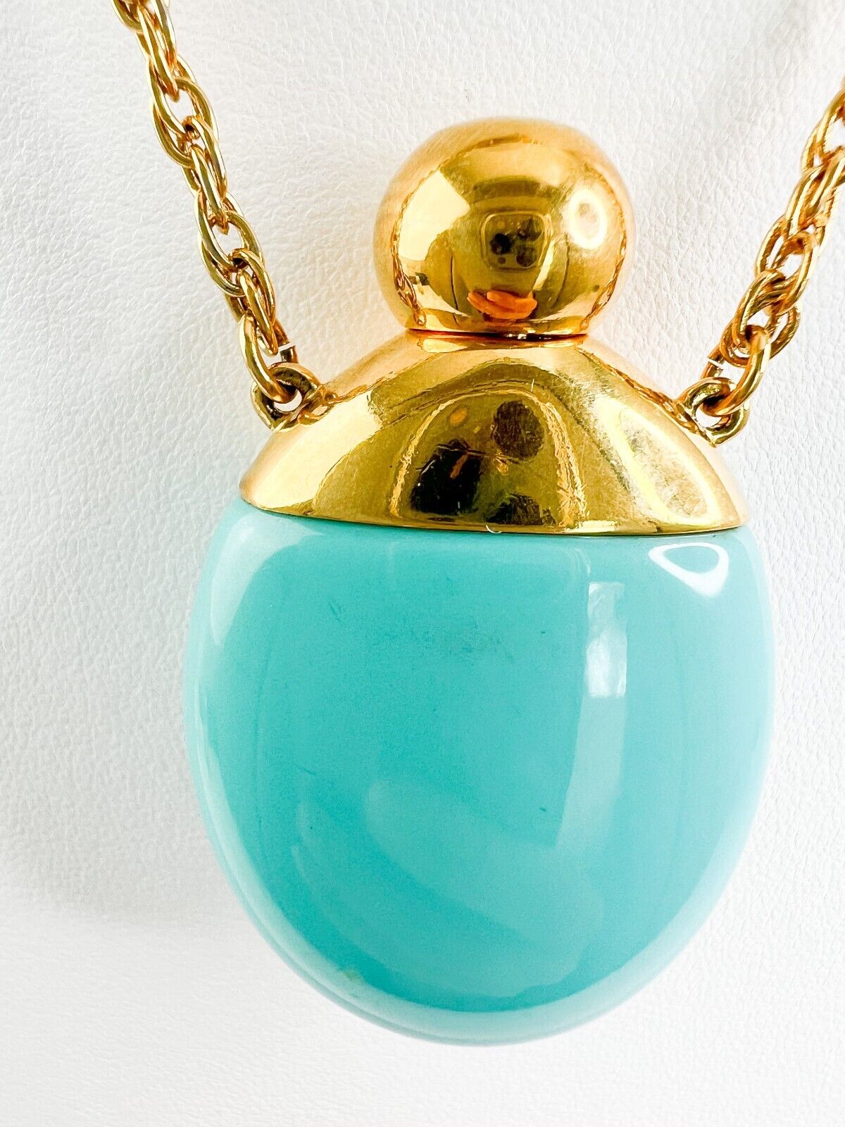Vintage Givenchy Necklace, Necklace Gold, Necklace Large, Perfume Bottle Pendant, Givenchy Bottle Logo Necklace Blue, Personalized Gifts